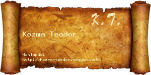 Kozma Teodor névjegykártya